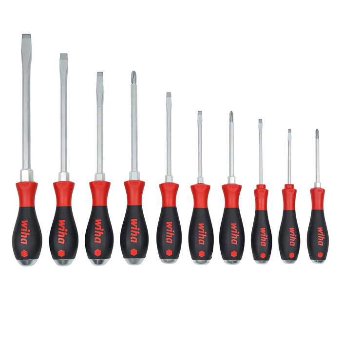 Wiha Tools WIHA-53180 Soft Finish XHeavy Duty Cushion Grip Screwdriver Tray Set 10 Pieces