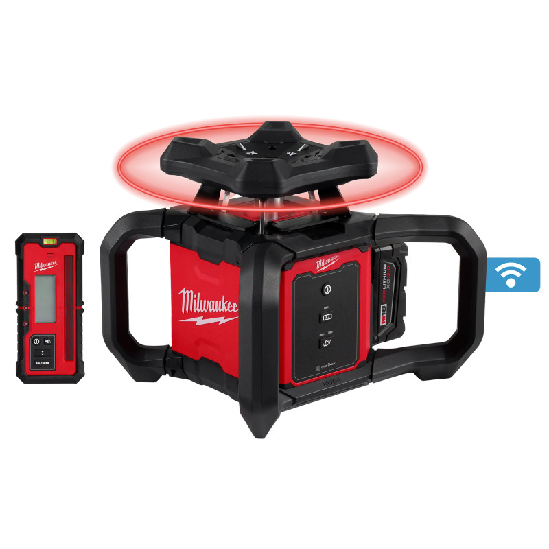 Milwaukee MIL-3701-21 M18 Red Exterior Rotary Laser Level Kit with Receiver