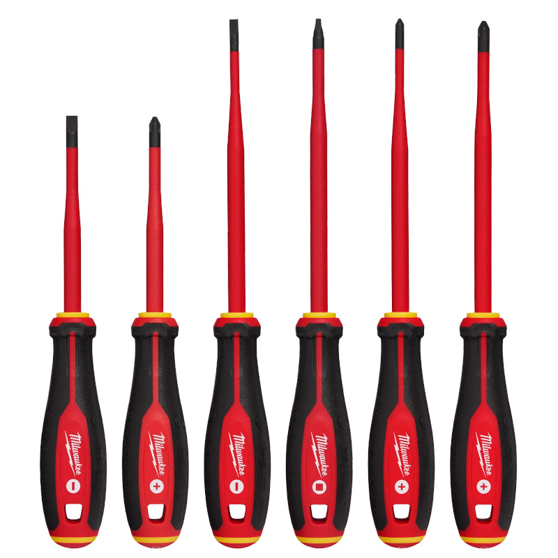 Milwaukee MIL-48-22-2206 6pc 1000V Insulated Slim Tip Screwdriver Set