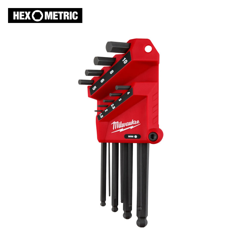 Milwaukee MIL-48-22-2186 9-Piece Ball End L-Key Set - Metric