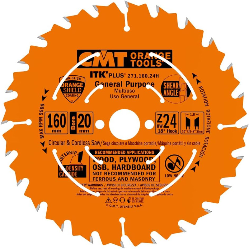CMT CMT-27116524H 6-1/2in x 24T ITK Rip / Cross Cut Blade