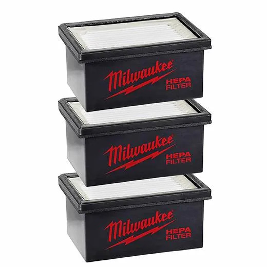 Milwaukee MIL-49-90-2306 3 pk Hepa Filter For M12 Hammer Vac