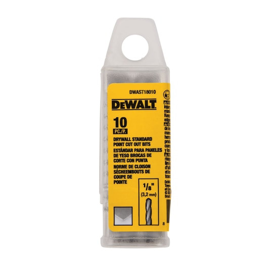 DEWALT DEW-DWAST18010 1/8in Drywall Standard Point Cut-Out Bit (10-Pack)