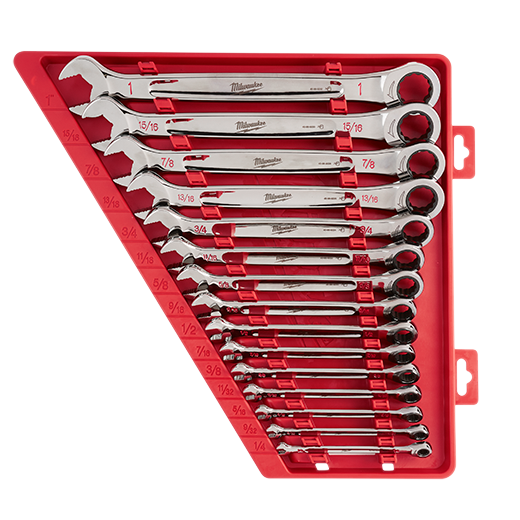 Milwaukee MIL-48-22-9X16 15pc Ratcheting Combination Wrench Set SAE