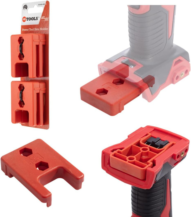 48 Tools TH-MIL-RED-04 Tool Holders For Milwaukee 18 V Cordless Organisation For Garage And Workshop Set Of 4