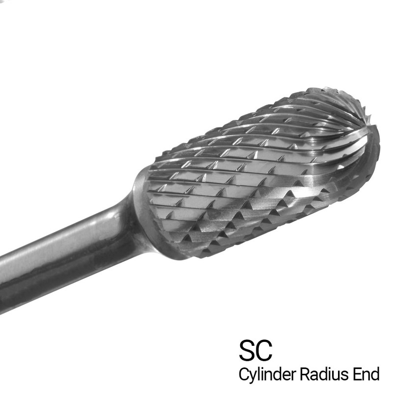 Champion CHAMP-USC5-L6 6in Extralong Cylinder Shape With Radius Bur D/C 1/2 x 1 x 1/4 Shank