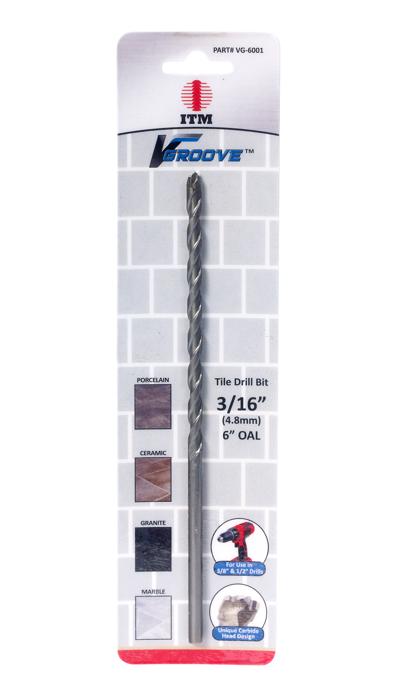 ITM ITM-VG-6INXX 6in V-Groove Tile Drill Bit