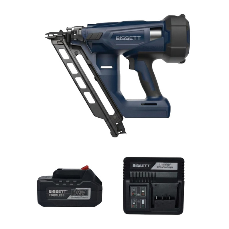 Bissett BIS-BTC-SN3190 18V 31 Deg. Brushless Framing Nailer 4.0Ah Kit