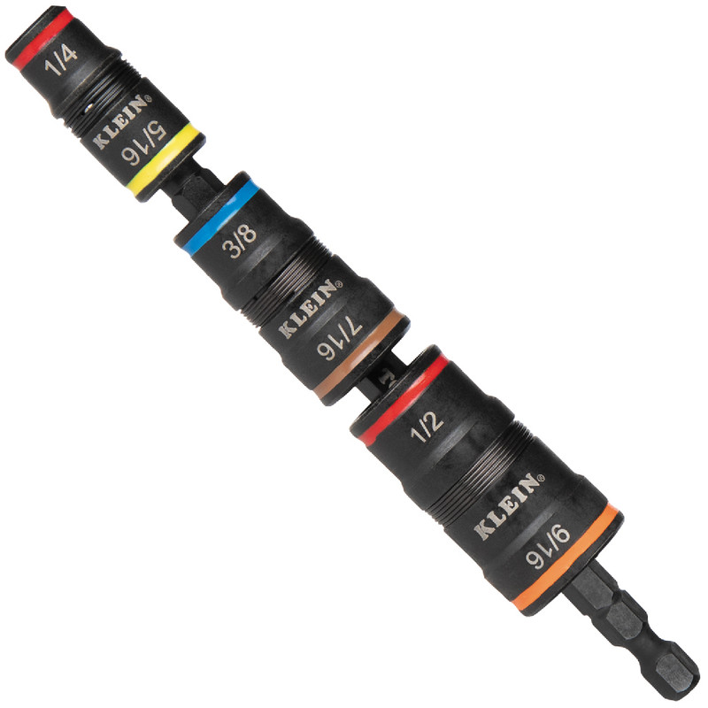 Klein Tools KLE-32933 7-in-1 Impact Flip Socket Set, No Handle