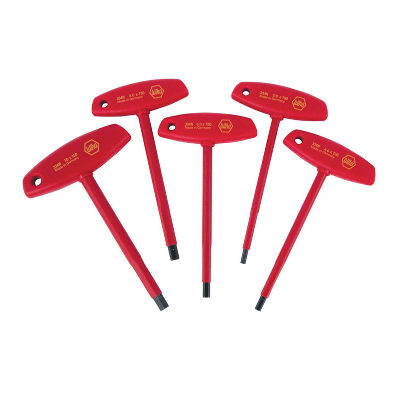 Wiha Tools WIHA-33478 5 Piece Insulated T-Handle Hex Screwdriver Set - Metric