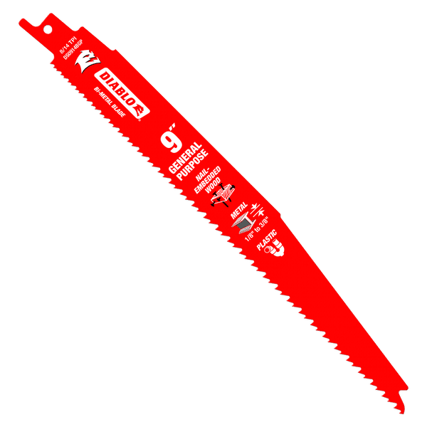 Diablo FRE-DS0914BGP25C 9in Bi-Metal Reciprocating Saw Blade for Nail-Embedded Wood, Metal, and Plastic 25-Pack