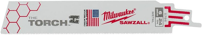 Milwaukee MIL-48-00-578X24T5PK 24 TPI Sawzall Torch Demolition Blades For Metal 5-Pack