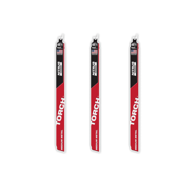 Milwaukee MIL-48-00-62XX3PK 10 TPI Nitrus Carbide Blades For Medium Metal 3 Pack