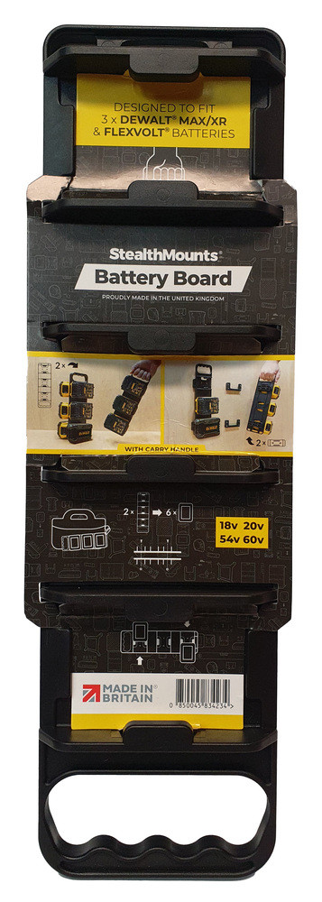 StealthMounts SM-BD-DW20-H-1 Battery Board with Handle For DeWalt