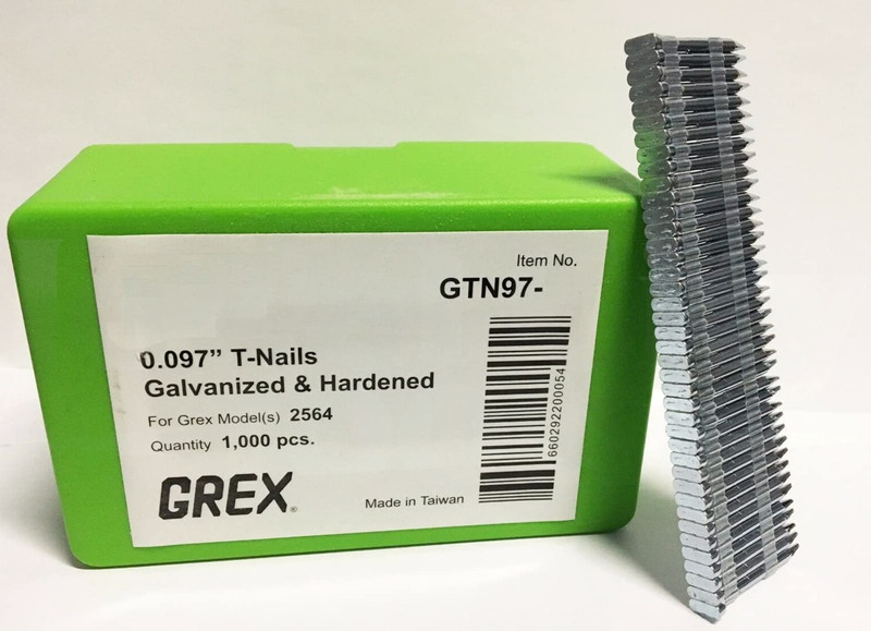 Grex GREX-GTN97 Galvanized Heat-Treated Concrete T-Nails 1,000/box