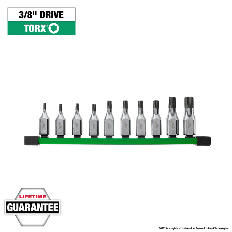 Milwaukee MIL-48-22-9531 10pc 3/8in Drive TORX Bit Socket Set