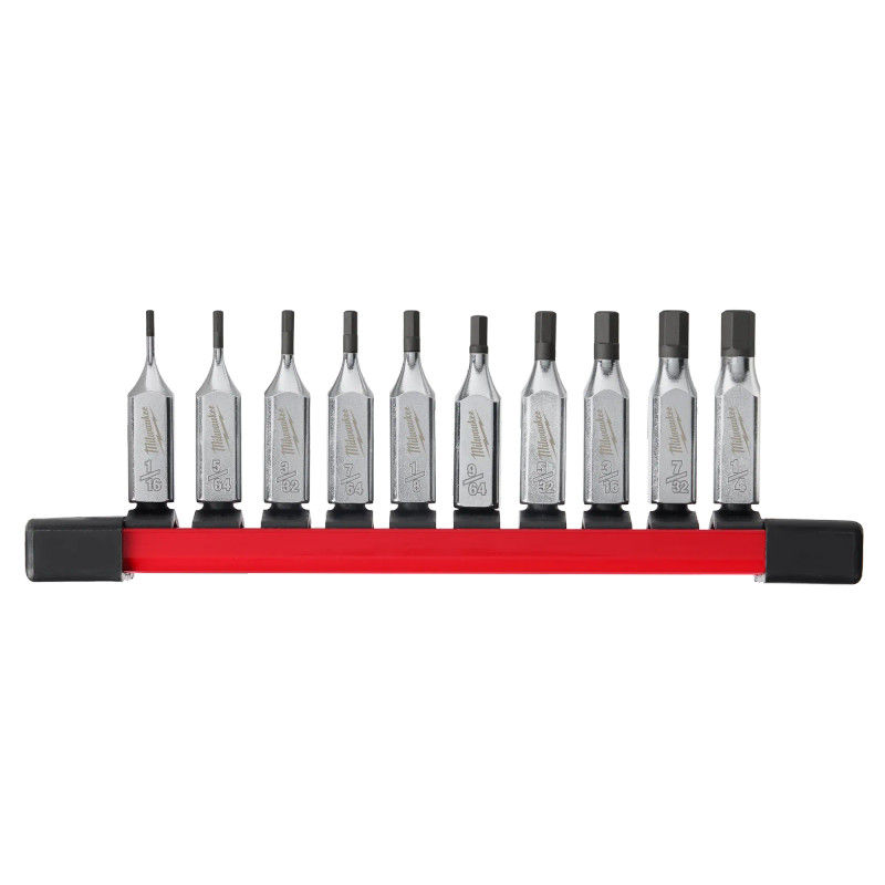 Milwaukee MIL-48-22-9540 10pc 1/4in Drive Hex Bit Socket Set. SAE