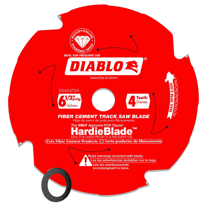 Diablo FRE-D0604TSH 6-1/2In 4-Teeth Track Saw Blade for JamesHardie and Fiber Cement