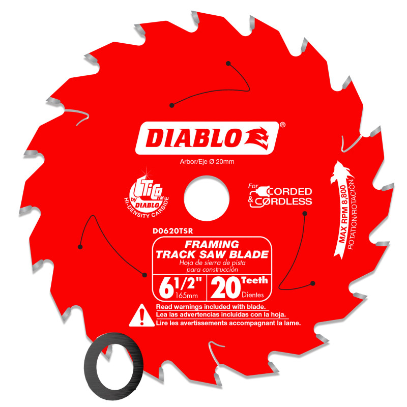 Diablo FRE-D0620TSR 6-1/2In 20-Teeth Track Saw Blade for Framing