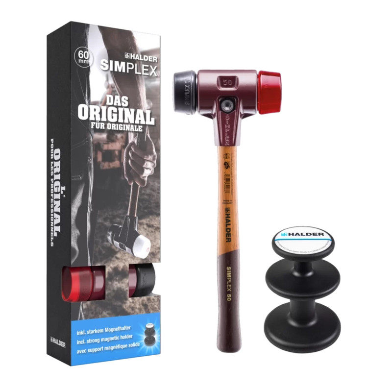 Halder HAL-3026S008 60mm Simplex Soft-face Mallet, Rubber Composition / Plastic And Magnetic Holder