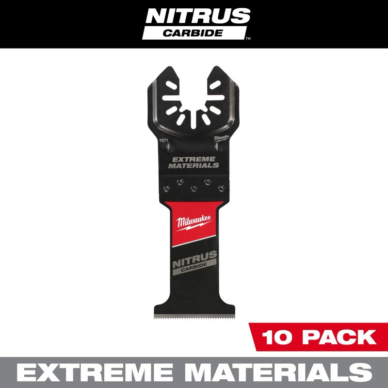 Milwaukee MIL-49-25-1579 1-3/8in NITRUS CARBIDE Extreme Materials Universal Fit OPEN-LOK Multi-Tool Blade 10-Pack