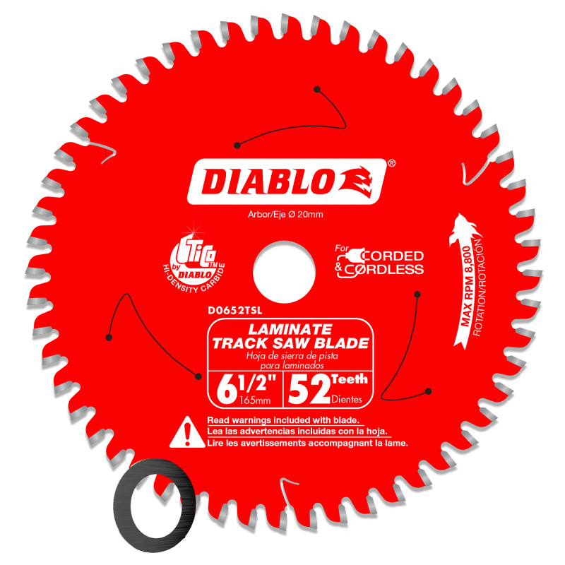 Diablo FRE-D0652TSL 6-1/2in x 52-Teeth Track Saw Blade for Laminate
