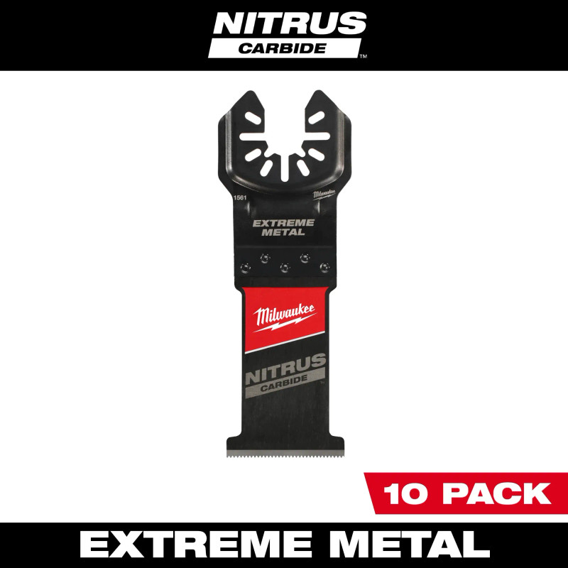 Milwaukee MIL-49-25-1569 1-3/8in NITRUS CARBIDE Extreme Metal Universal Fit OPEN-LOK Multi-Tool Blade - 10pk