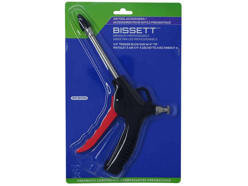 Bissett BIS-BFIT-BG14TR4 1/4in Female FNPT LD Trigger Blow Gun With 4in Tip