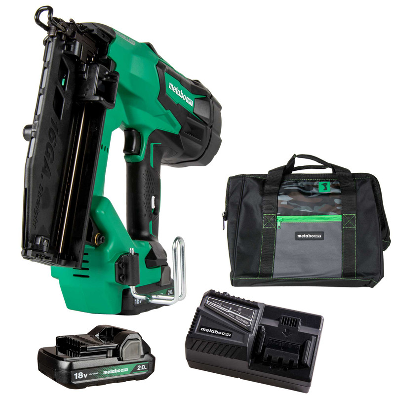 Metabo HPT HPT-NT1865DMASTM 18v Multivolt Brushless 15-Gauge Angled Finish Nailer 2.0Ah Kit