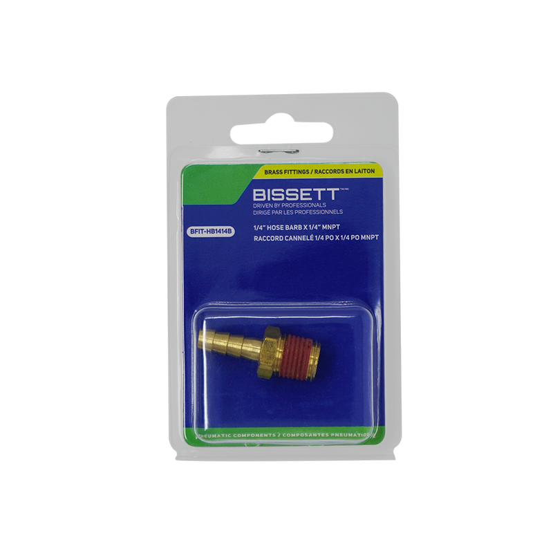Bissett BIS-BFIT-HB1414B 1/4in Brass Hose Barb With 1/4in MNPT