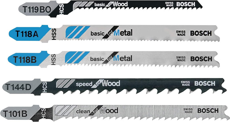 Bosch BOS-T500 5pc T-Shank Jig Saw Blade Set