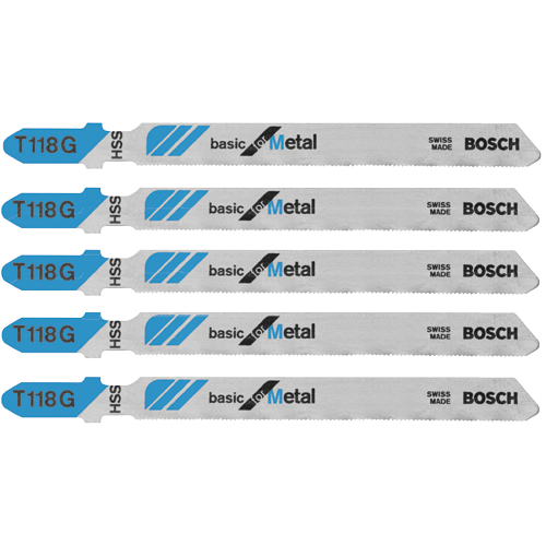 Bosch BOS-T127DF 4in T-Shank Jig Saw Pro Blades For Metal 5 Pack