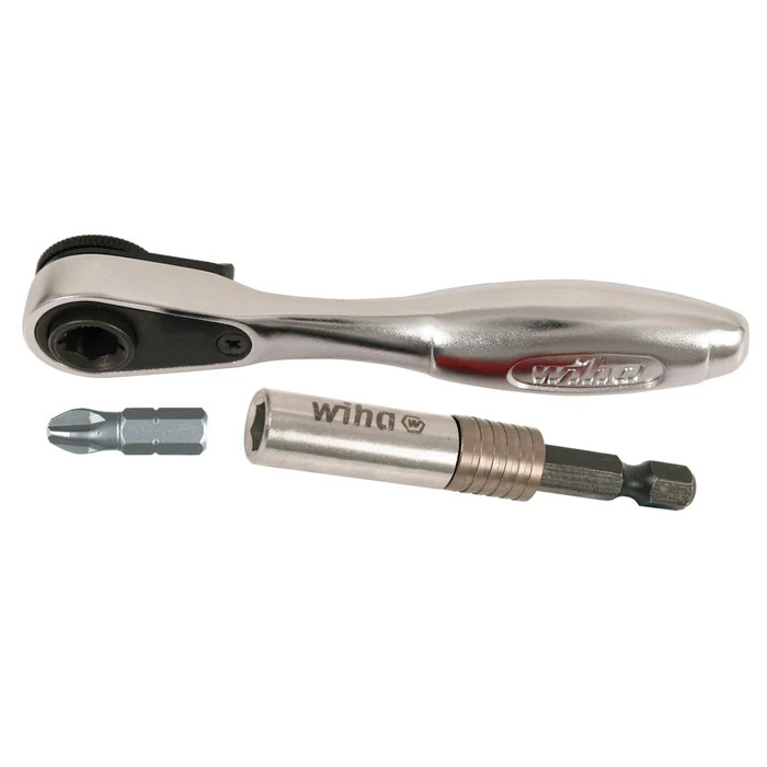 Wiha Tools WIHA-38076 3 Piece Mini Bit Ratchet And Slimfix Bit Holder Set