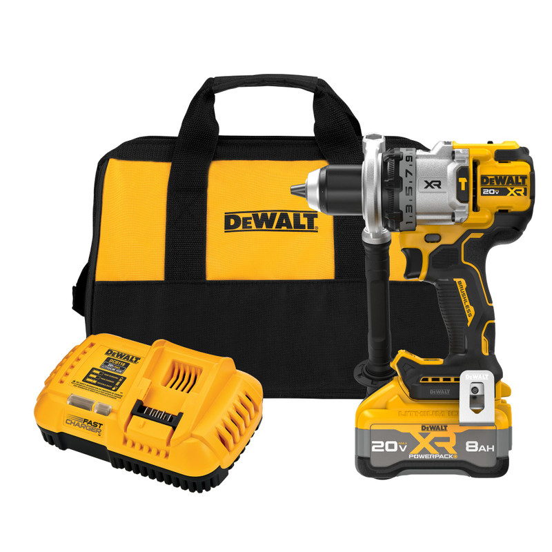 DEWALT DEW-DCD1007WW1 20V MAX XR POWERPACK Brushless Cordless 1/2in 3-speed Hammer Drill 8.0Ah Kit