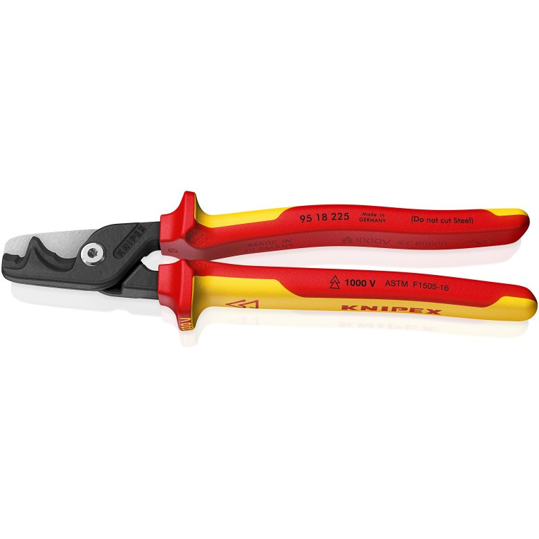 Knipex KNIP-9518225SBA 9in StepCut XL Cable Shears-1000V Insulated