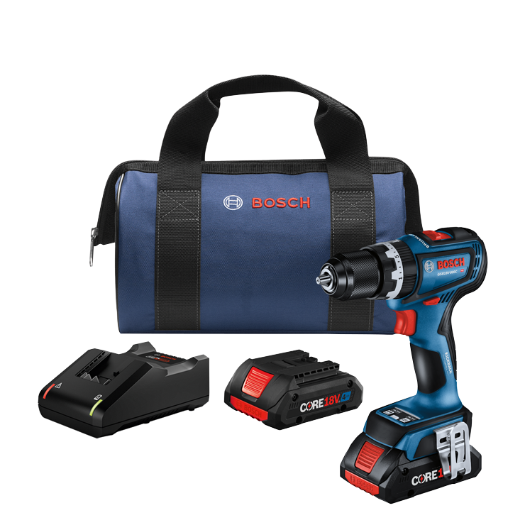 Bosch BOS-GSB18V-800CB24 1/2 In. Brushless Connected-Ready Hammer Drill/Driver Kit with (2) CORE18V 4.0Ah Advanced Power Batteries