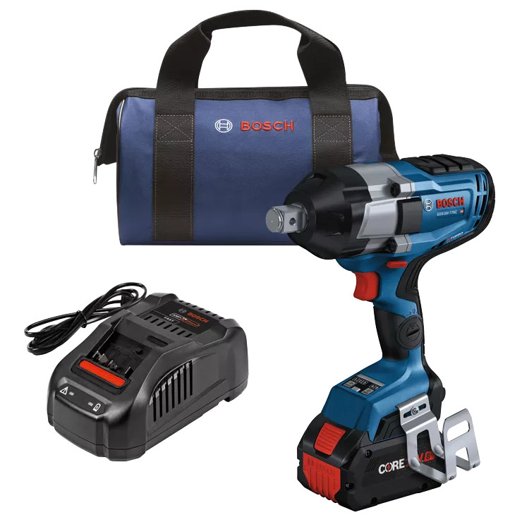 Bosch BOS-GDS18V-770CB14 PROFACTOR 18V Connected 3/4 In. Impact Wrench Kit with Friction Ring and Thru-Hole and (1) CORE18V 8.0Ah High Power Battery