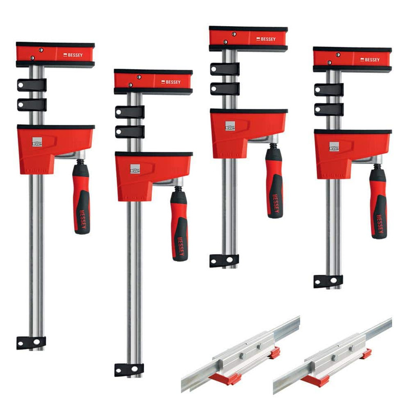 Bessey BES-KREX2440 Parallel Clamp Kit With 2-24in 2-40in Body Clamps and 2 KBX20 Extenders