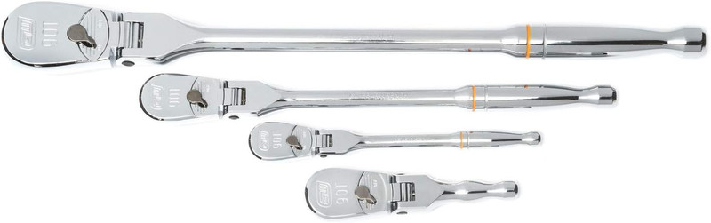 GEARWRENCH GW-81230T 1/4in 3/8in And 1/2in Drive 90-Tooth Flex Head Teardrop Ratchet Set 4-Pieces