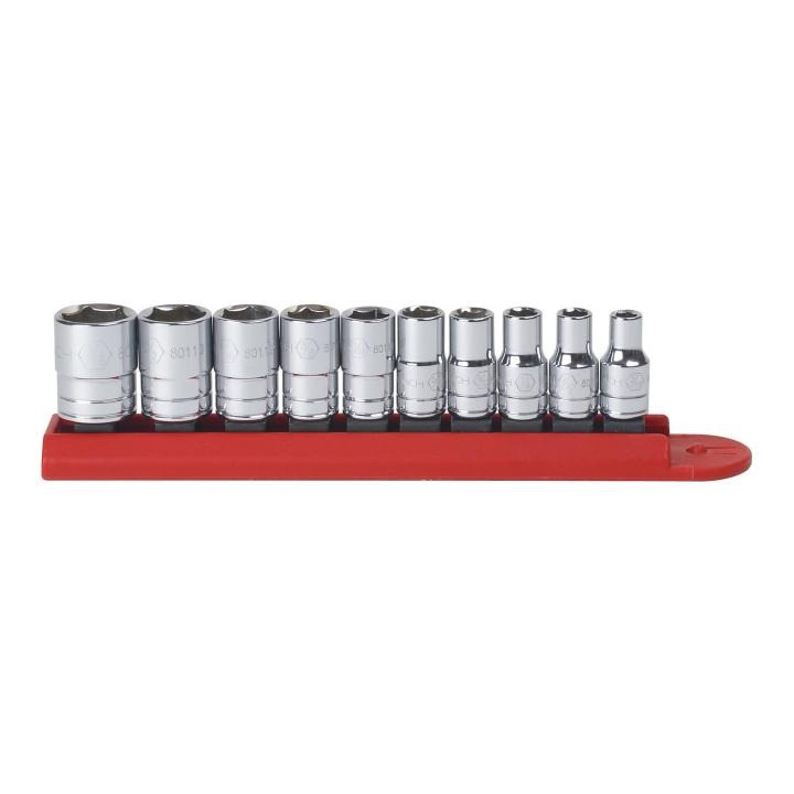 GEARWRENCH GW-80303 1/4in Drive 6 Point Standard SAE Socket Set 10-Pieces