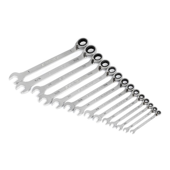 GEARWRENCH GW-86660 90-Tooth 12 Point SAE Reversible Ratcheting Wrench Set 14-Pieces