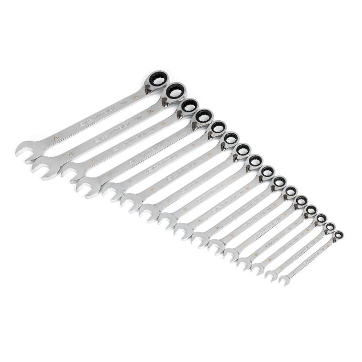 GEARWRENCH GW-86629 90-Tooth 12 Point Metric Reversible Ratcheting Wrench Set 16-Pieces