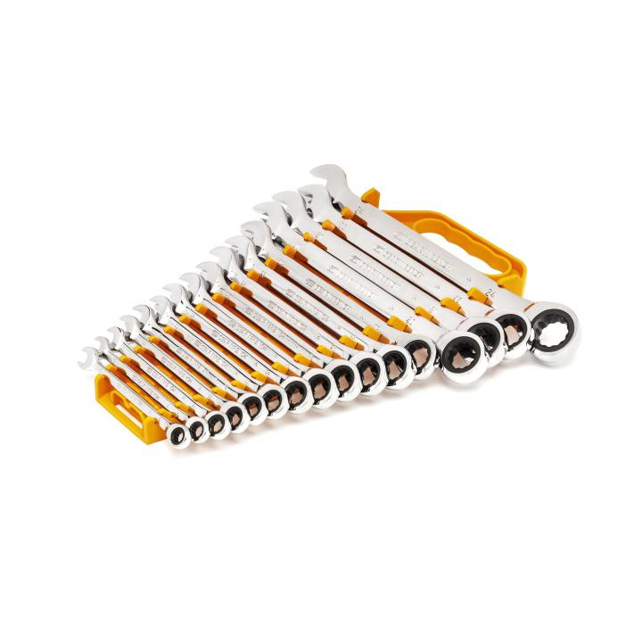 GEARWRENCH GW-9416 72-Tooth 12 Point Ratcheting Combination Metric Wrench Set 16-Pieces