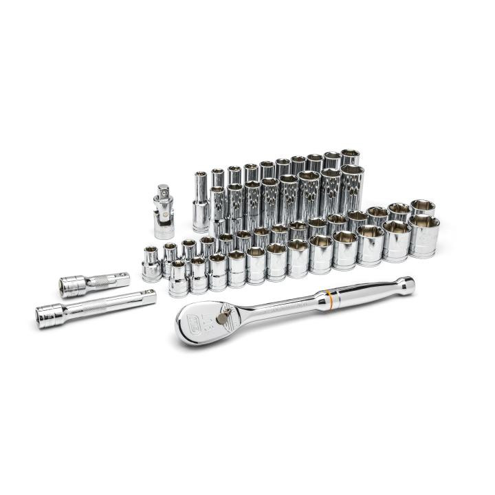 GEARWRENCH GW-80700D 1/2in Drive 6 Point Standard And Deep SAE/Metric Mechanics Tool Set 49-Pieces