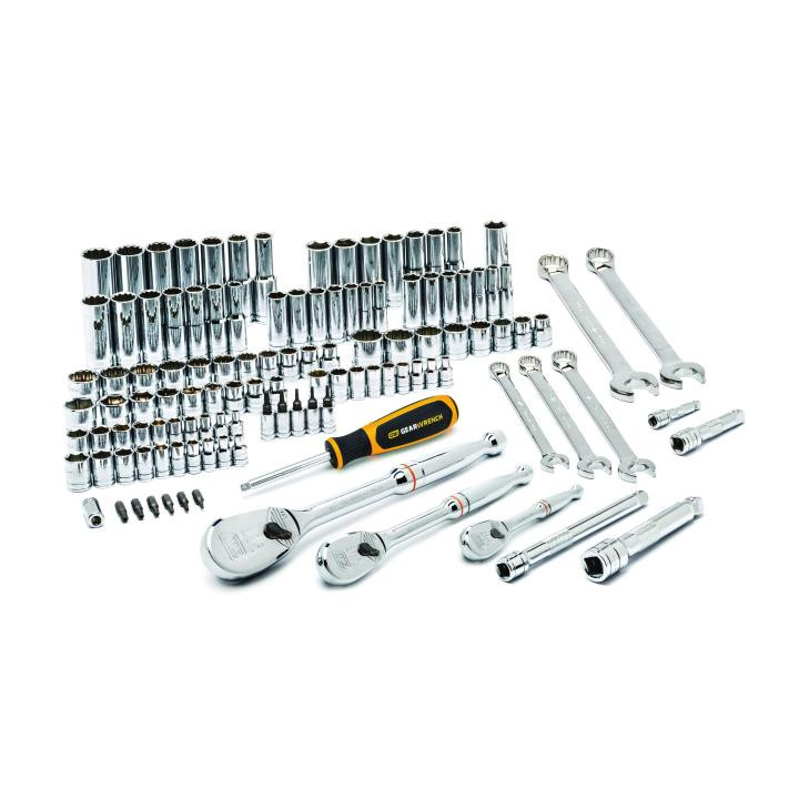 GEARWRENCH GW-83001D 1/4in, 3/8in And 1/2in Drive 6 And 12 Point Standard And Deep SAE/Metric Mechanics Tool Set 118-Pieces