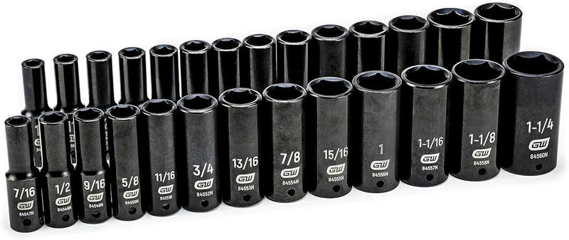 GEARWRENCH GW-84949N 1/2in Drive 6 Point Deep Impact SAE/Metric Socket Set 27-Pieces