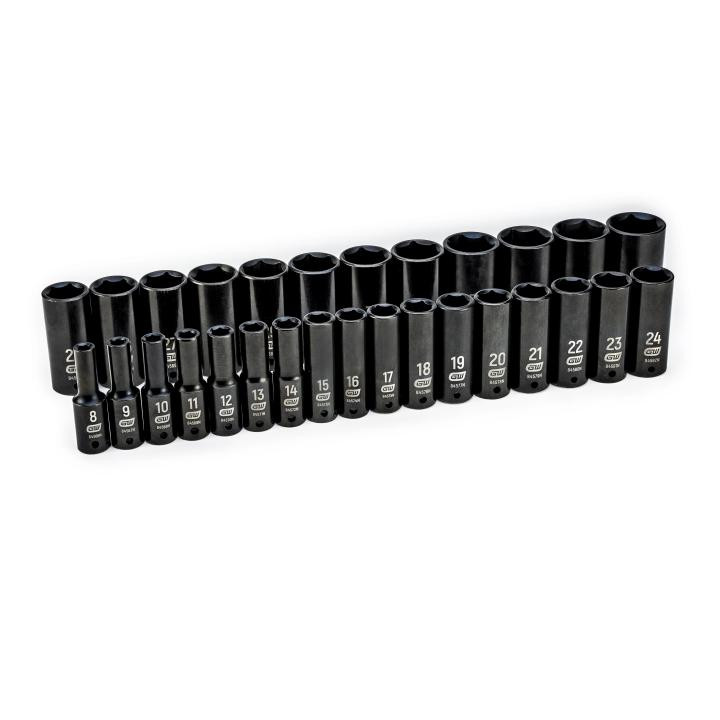 GEARWRENCH GW-84935N 1/2in Drive 6 Point Deep Impact Metric Socket Set 29-Pieces
