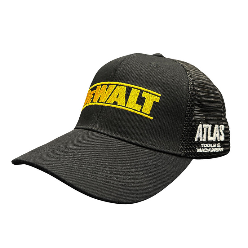 DEWALT HAT-DEW-BLK Black Mesh Trucker Hat