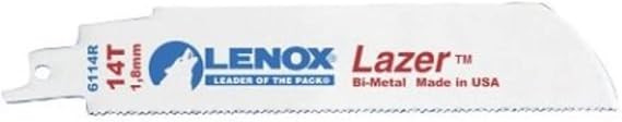 Lenox LEN-201726114R 6in x 1in 14 TPI Lazer Heavy Metal Reciprocating Saw Blade 5 Pack