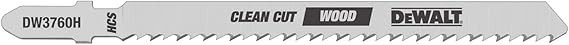 DEWALT DEW-DW3760H 10 TPI 4in Fine Finish Wood Cut HCS T-Shank Jig Saw Blades 5 Pieces